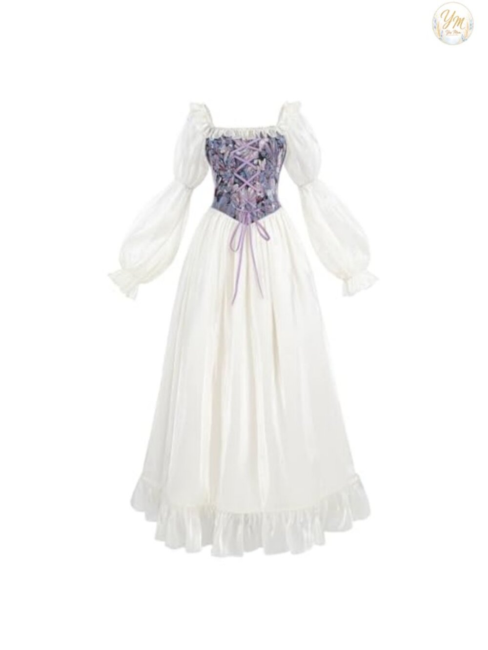Victorian Renaissance Ball Gown Long Sleeve Costume Dress
